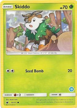 Skiddo (13) card from SM Trainer Kit: Alolan Sandslash & Alolan Ninetales