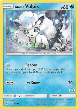 Alolan Vulpix (29) card from SM Trainer Kit: Alolan Sandslash & Alolan Ninetales