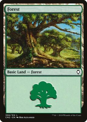 Forest (306) card from Commander Anthology Volume II