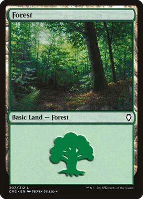 Forest (307) card from Commander Anthology Volume II