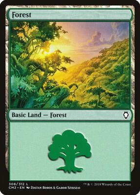 Forest (308) card from Commander Anthology Volume II