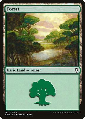 Forest (309) card from Commander Anthology Volume II