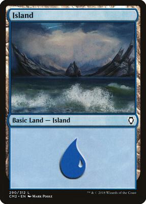 Island (290) card from Commander Anthology Volume II