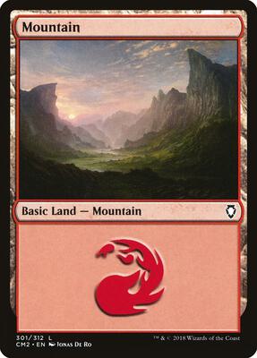 Mountain (301) card from Commander Anthology Volume II