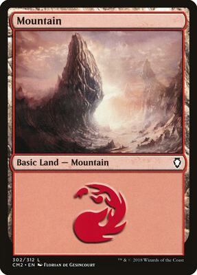 Mountain (302) card from Commander Anthology Volume II