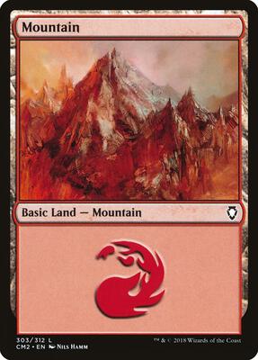 Mountain (303) card from Commander Anthology Volume II