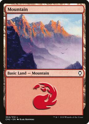 Mountain (304) card from Commander Anthology Volume II