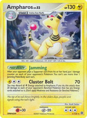 Ampharos - 1/132 (DP Secret Wonders) card from Deck Exclusives