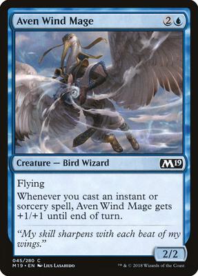 Aven Wind Mage card from Core Set 2019