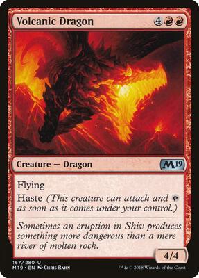Volcanic Dragon card from Core Set 2019