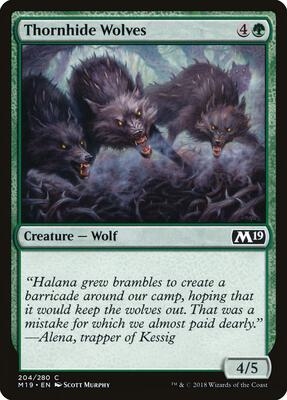 Thornhide Wolves card from Core Set 2019
