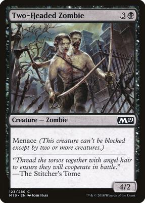 Two-Headed Zombie card from Core Set 2019