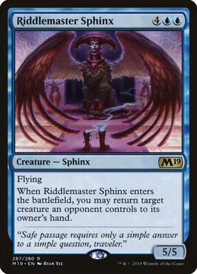 Riddlemaster Sphinx card from Core Set 2019