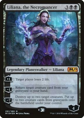 Liliana, the Necromancer card from Core Set 2019