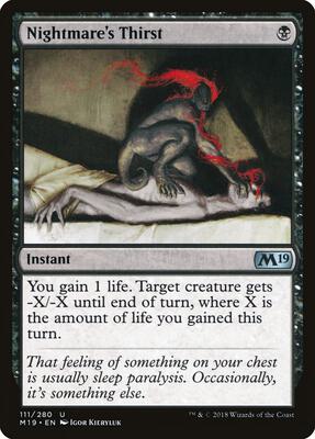 Nightmare's Thirst card from Core Set 2019