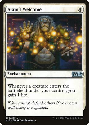 Ajani's Welcome card from Core Set 2019