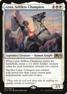 Lena, Selfless Champion card from Core Set 2019