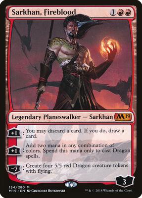 Sarkhan, Fireblood card from Core Set 2019