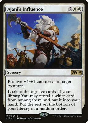 Ajani's Influence card from Core Set 2019