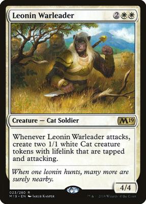Leonin Warleader card from Core Set 2019