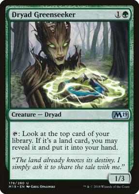 Dryad Greenseeker card from Core Set 2019