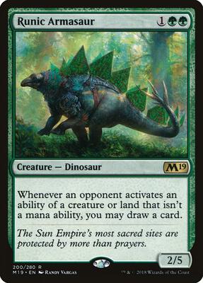 Runic Armasaur card from Core Set 2019