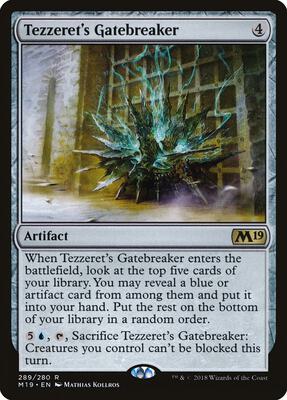 Tezzeret's Gatebreaker card from Core Set 2019