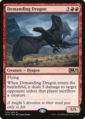 Demanding Dragon card from Core Set 2019