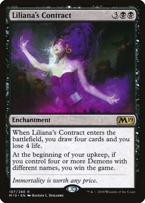 Liliana's Contract card from Core Set 2019
