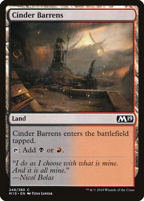 Cinder Barrens card from Core Set 2019