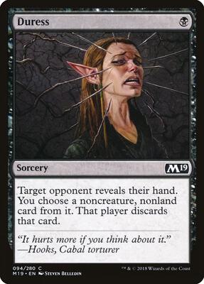 Duress card from Core Set 2019