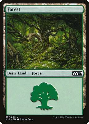 Forest (277) card from Core Set 2019