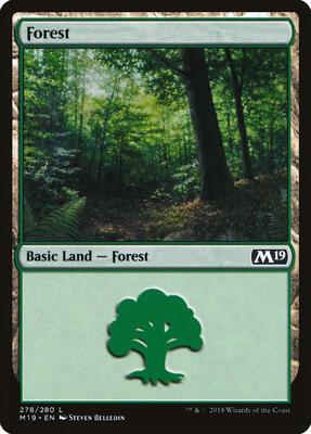 Forest (278) card from Core Set 2019