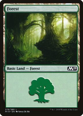 Forest (279) card from Core Set 2019