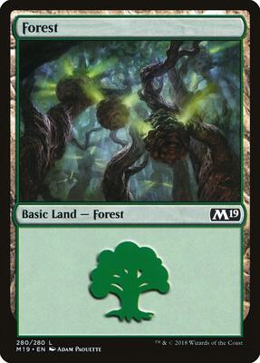 Forest (280) card from Core Set 2019