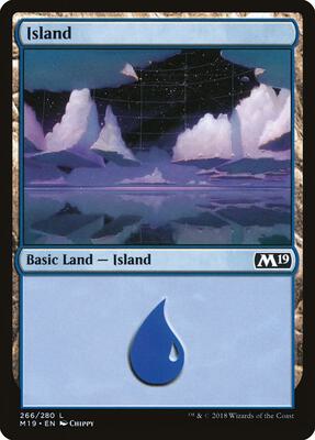 Island (266) card from Core Set 2019