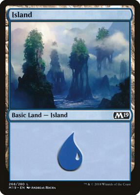 Island (268) card from Core Set 2019