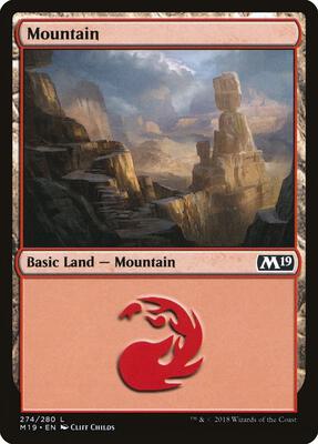 Mountain (274) card from Core Set 2019
