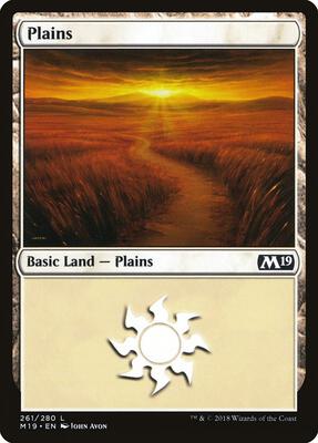 Plains (261) card from Core Set 2019