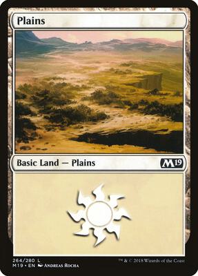 Plains (264) card from Core Set 2019