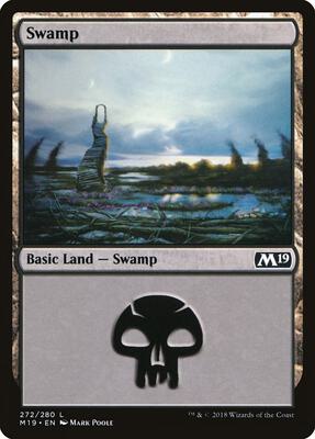 Swamp (272) card from Core Set 2019