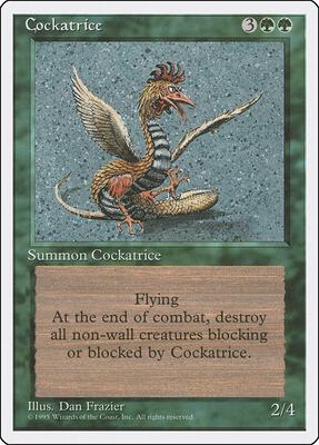 Cockatrice card from Fourth Edition