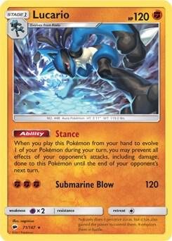 Lucario (SM - Burning Shadows) card from Deck Exclusives