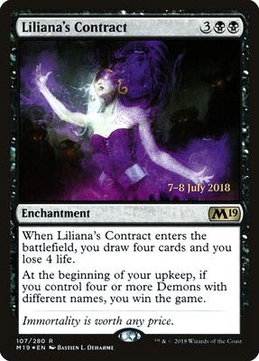 Liliana's Contract card from Prerelease Cards
