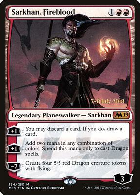 Sarkhan, Fireblood card from Prerelease Cards