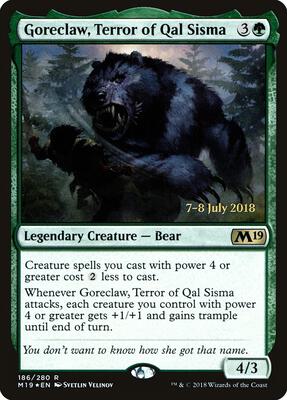 Goreclaw, Terror of Qal Sisma card from Prerelease Cards