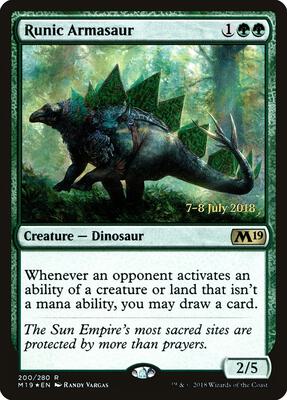 Runic Armasaur card from Prerelease Cards