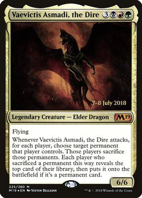 Vaevictis Asmadi, the Dire card from Prerelease Cards