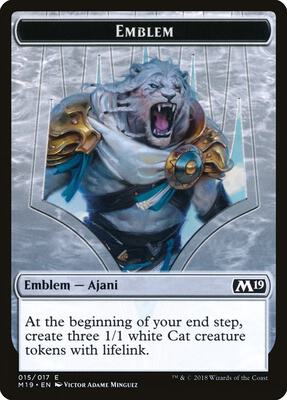 Emblem - Ajani, Adversary of Tyrants card from Core Set 2019