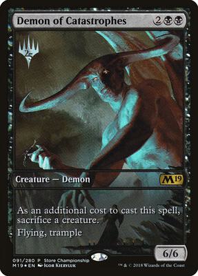 Demon of Catastrophes card from Game Day & Store Championship Promos